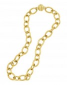 GOLD PLATED STERLING SILVER OVAL LINK MAGNETIC CHAIN