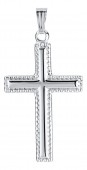 STERLING SILVER ADULT BEADED EDGE CROSS NECKLACE