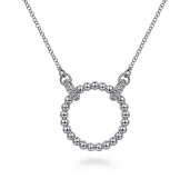 STERLING SILVER OPEN CIRCLE BUJUKAN PENDANT WITH WHITE SAPPHIRES