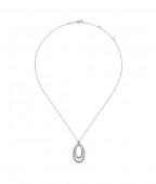 STERLING SILVER .10CTW WHITE SAPPHIRE BUJUKAN NECKLACE