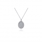 STERLING SILVER AND WHITE SAPPHIRE BUJUKAN PAVE PENDANT