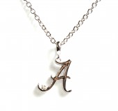 STERLING SILVER DIAMOND ACCENT ALABAMA A NECKLACE