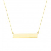 Yellow Gold Plate Bar Necklace