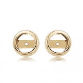 14K YELLOW GOLD SMALL ROUND HALO EARRING JACKETS