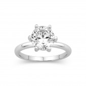 14K WHITE GOLD SOLITAIRE MOUNTING CZ CENTER