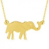 14K Yellow Gold Elephant Necklace
