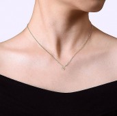 14K Yellow Gold J Initial Necklace