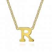 14K YELLOW GOLD R INITIAL NECKLACE