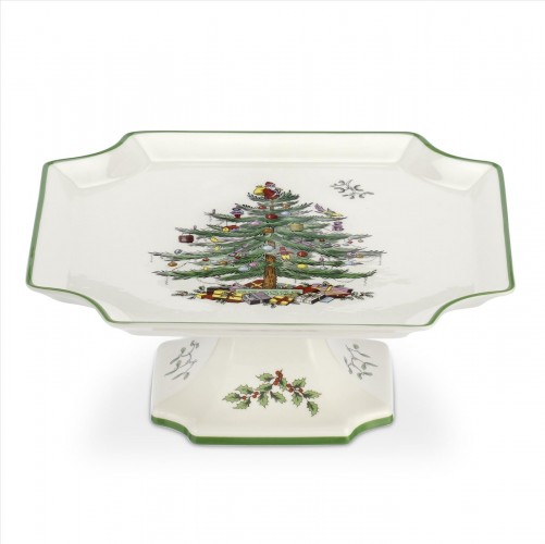Christmas Tree Footed Cake Plate
