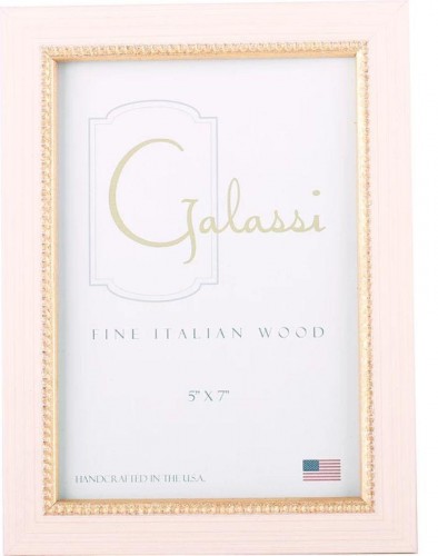 4x6 Vanilla and Gold Beaded Frame