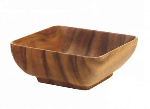Square Acacia Salad Bowl with Servers