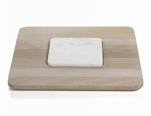 Viceroy Square Teak and Marble Platter