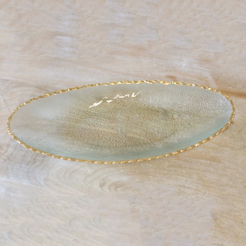 Fairbanks Oval Platter with Gold Rim