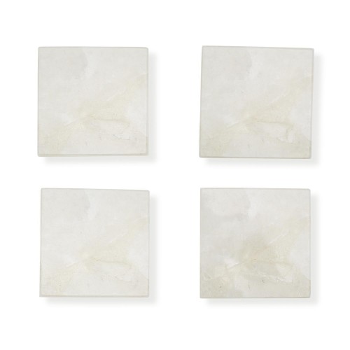 Set of 4 White Quartz Coasters