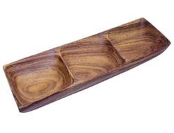 Wood 3 Section Serving Dish