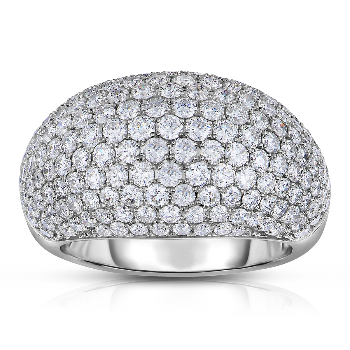 14K White Gold Diamond Dome Ring - 110-10282
