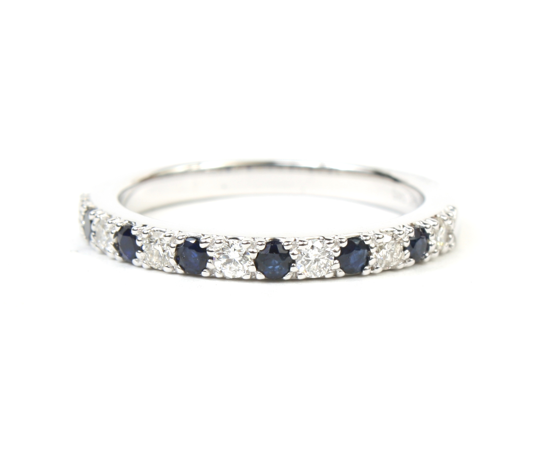 14K WHITE DIAMOND AND SAPPHIRE STACKABLE RING 119 10658