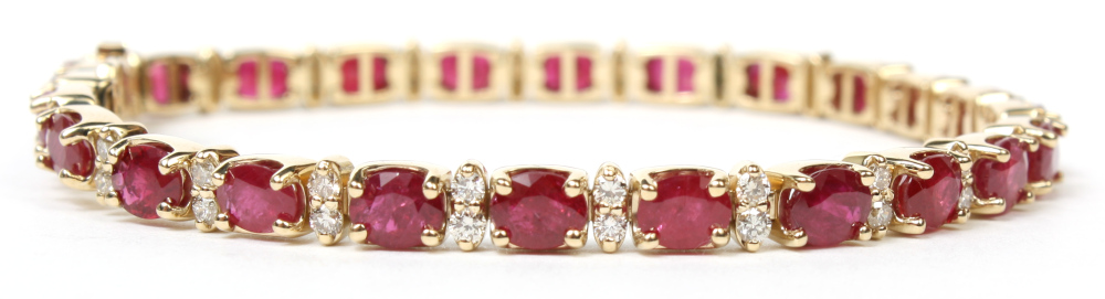 4.50 ctw Ruby diamond 14k white gold bracelet — Vintage Jewelers & Gifts,  LLC.