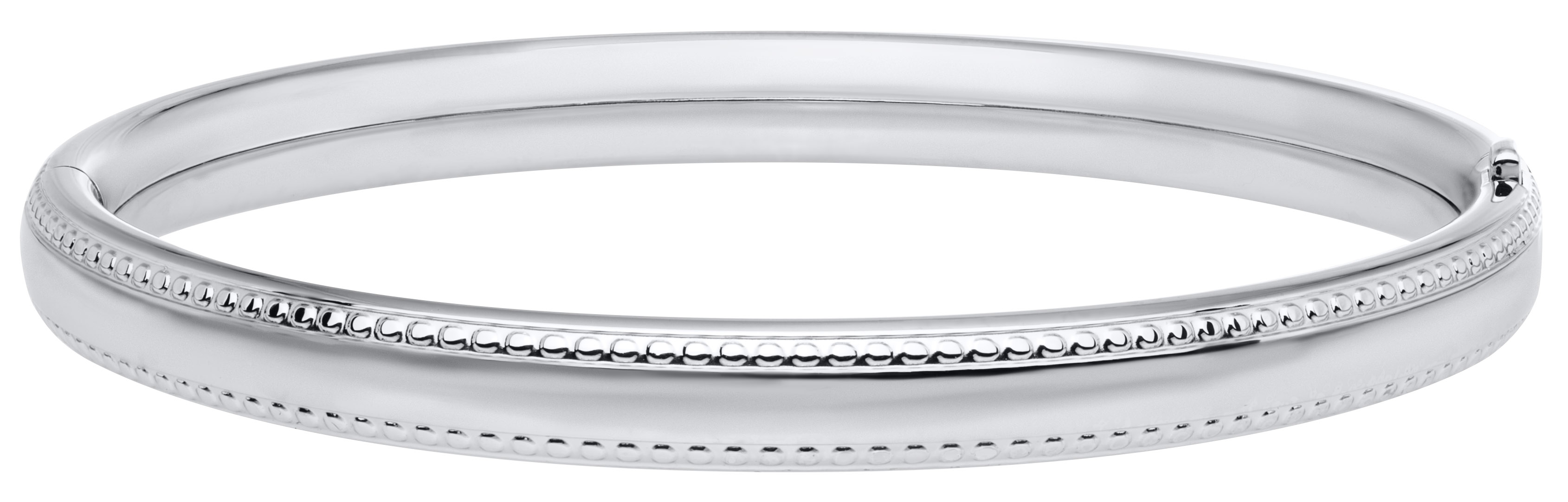 Cuff Bracelet Sterling Silver Polished with Beaded Edge Cuff Bracelet Sterling Silver Polished with Beaded Edge